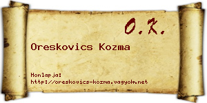 Oreskovics Kozma névjegykártya